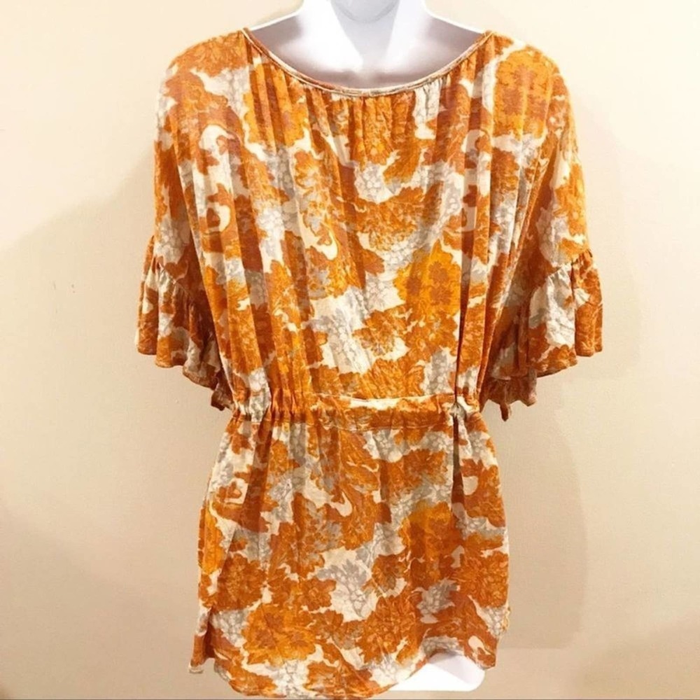 Free People River Bend Top Orange Medium - Picture 8 of 13